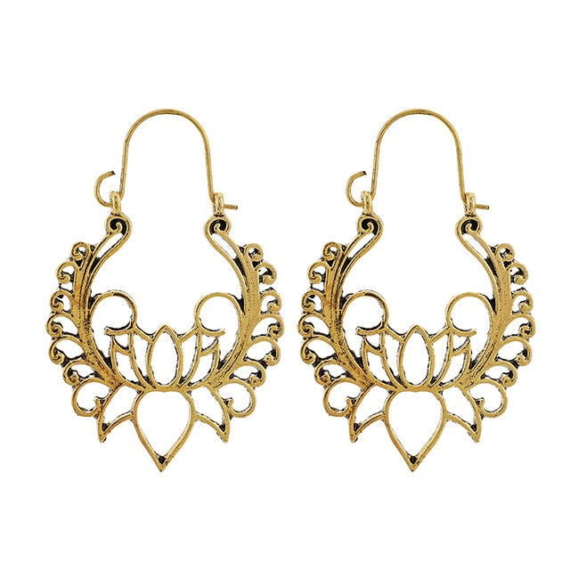 Gold Lotus Earrings